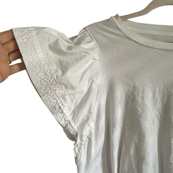 Old Navy White Shirt Flutter Sleeve XLarge Fairy Women Boho Cottagecore Peasant - Picture 3 of 8